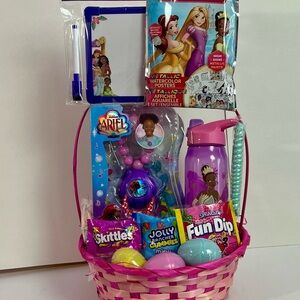 Pink Princess Easter Basket with Toys and Treats